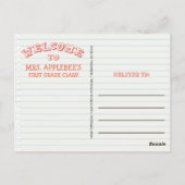 Postale Doodles de l'école Bienvenue Retour à la carte pos (Dos)