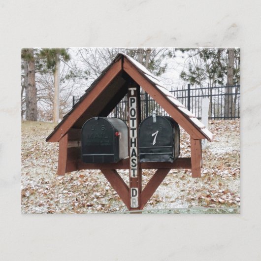 Postale Double boîte aux lettres sous le toit carte postal (Devant)