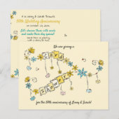 Postale Douche pour carte Anniversaire d'or (Devant / Derrière)