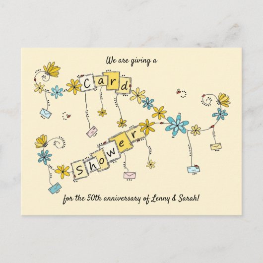 Postale Douche pour carte Anniversaire d'or (Devant)