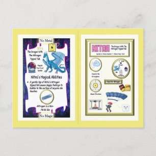 Postale Dragon de table périodique - Carte d'azote
