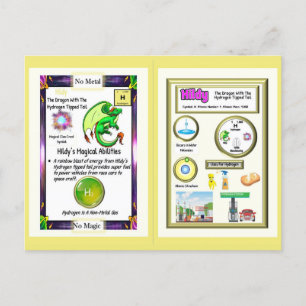 Postale Dragon de table périodique - Carte Hydrogène