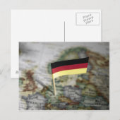 Postale drapeau allemand sur la carte (Devant / Derrière)