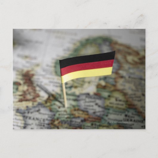 Postale drapeau allemand sur la carte (Devant)