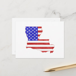 Postale Drapeau américain patriotique en forme de carte de