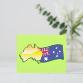 Postale Drapeau australien et carte aussie (Debout devant)