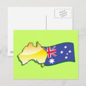 Postale Drapeau australien et carte aussie (Devant / Derrière)