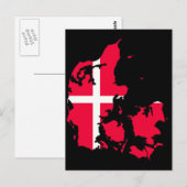 Postale drapeau carte danemark (Devant / Derrière)