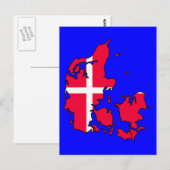 Postale drapeau carte danemark (Devant / Derrière)
