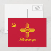 Postale Drapeau d'Albuquerque, Nouveau-Mexique Carte posta (Devant / Derrière)