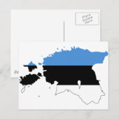 Postale Drapeau de l'Estonie carte EE (Devant / Derrière)