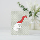 Postale Drapeau de Monaco Carte taille réelle (Debout devant)