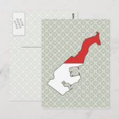 Postale Drapeau de Monaco Carte taille réelle (Devant / Derrière)