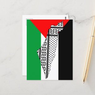 Postale Drapeau de Palestine et carte avec Keffiyeh Motif
