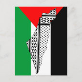 Postale Drapeau de Palestine et carte avec Keffiyeh Motif (Devant)