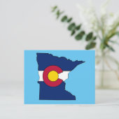 Postale Drapeau du Colorado Minnesota contour carte postal (Debout devant)
