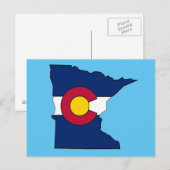 Postale Drapeau du Colorado Minnesota contour carte postal (Devant / Derrière)