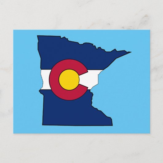 Postale Drapeau du Colorado Minnesota contour carte postal (Devant)