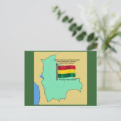 Postale Drapeau et carte de la Bolivie (Debout devant)