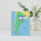 Postale Drapeau et carte de l'Argentine (Debout devant)