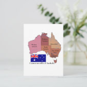 Postale Drapeau et carte de l'Australie (Debout devant)