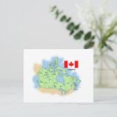 Postale Drapeau et carte du Canada (Debout devant)