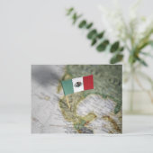 Postale Drapeau mexicain sur la carte (Debout devant)
