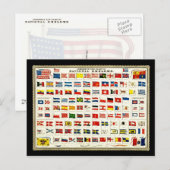 Postale Drapeaux des pays - Carte Vintage (Devant / Derrière)
