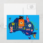 Postale Drapeaux des territoires et des États Carte de l'A (Devant / Derrière)