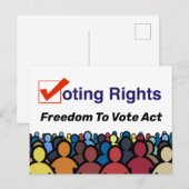 Postale Droit de vote Loi sur la liberté de vote Carte pos (Devant / Derrière)