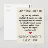 Postale Drôle Carte d'anniversaire pour hommes mari Boyami (Devant / Derrière)