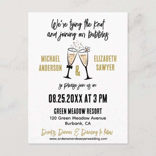 Postale Drôle Champagne à thème plat Enregistrer la carte (Devant)