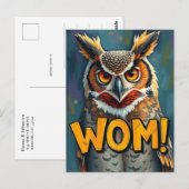 Postale Drôle de Hibou grand-duc WHOM Grammaticalité Carte (Devant / Derrière)