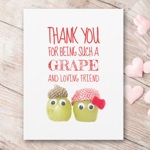 Postale Drôle mignon ami de raisin Valentine's Day Carte p