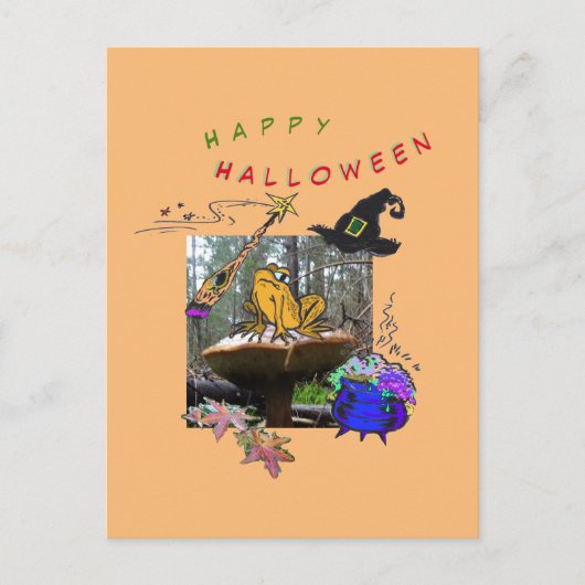 Postale Drôle Sorcière Toad Cartoon Humour Halloween Carte (Devant)