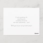 Postale Dusty Blue Bow Serez-vous ma carte Matron d'honneu (Dos)