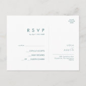 Postale Dusty Boho | Carte de réponse de mariage bleue et  (Dos)