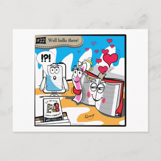 Postale E contre B - No.22 "Eh bien bonjour là" Carte post (Devant)