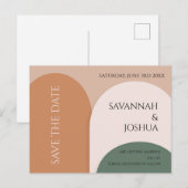 POSTALE EARTH TONES ARCH MARIAGE ENREGISTRER LA DATE CARTE (Devant / Derrière)