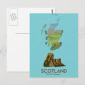 Postale Ecosse carte de voyage vintage randonnée (Devant / Derrière)