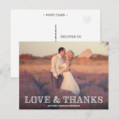 POSTALE ÉCRIT À LA MAIN | CARTE POST MERCI MARIAGE (Devant / Derrière)
