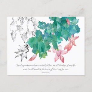 Postale Écriture Carte de prière Psaumes 23 Cactus de Noël