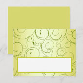 Postale Écriture Carte Place Lime Green Pear Swirls (Devant / Derrière)