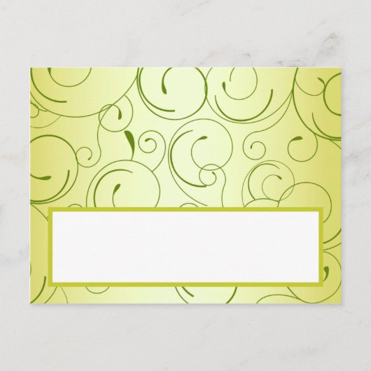 Postale Écriture Carte Place Lime Green Pear Swirls (Devant)
