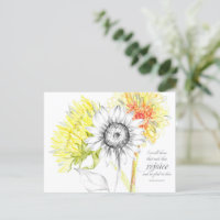 Écriture Psaumes 40 Carte de prière Fleurs de sole