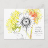 Postale Écriture Psaumes 40 Carte de prière Fleurs de sole (Devant)