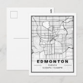 Postale Edmonton Alberta Carte des villes de voyage (Devant / Derrière)