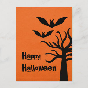 Postale Eerie Bats Halloween Carte postale, Orange