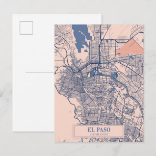 Postale El Paso États-Unis Carte de la ville venteuse Voya