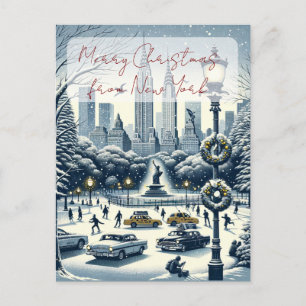 Postale Élégance des Fêtes à New York - Carte de Noël pers